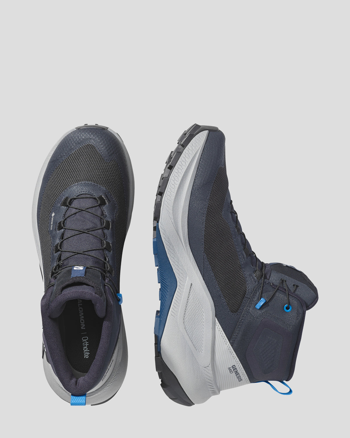 Men's Salomon Genesis Mid GTX Shoes - Dark Navy/Spellbound/Alloy